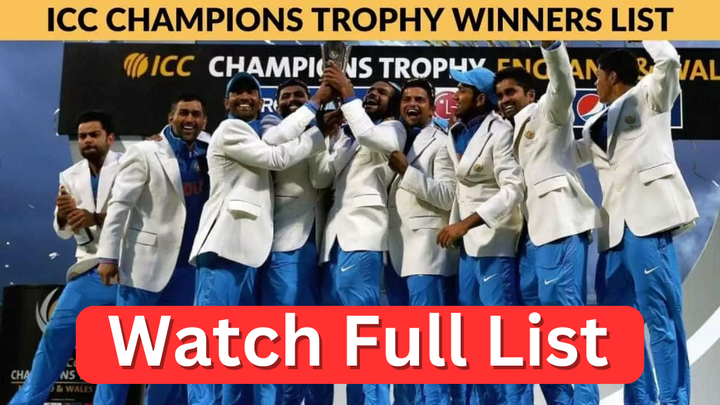 आईसीसी चैंपियंस ट्रॉफी विजेताओं की पूरी सूची (1998-2025) | ICC Champions Trophy Winners List